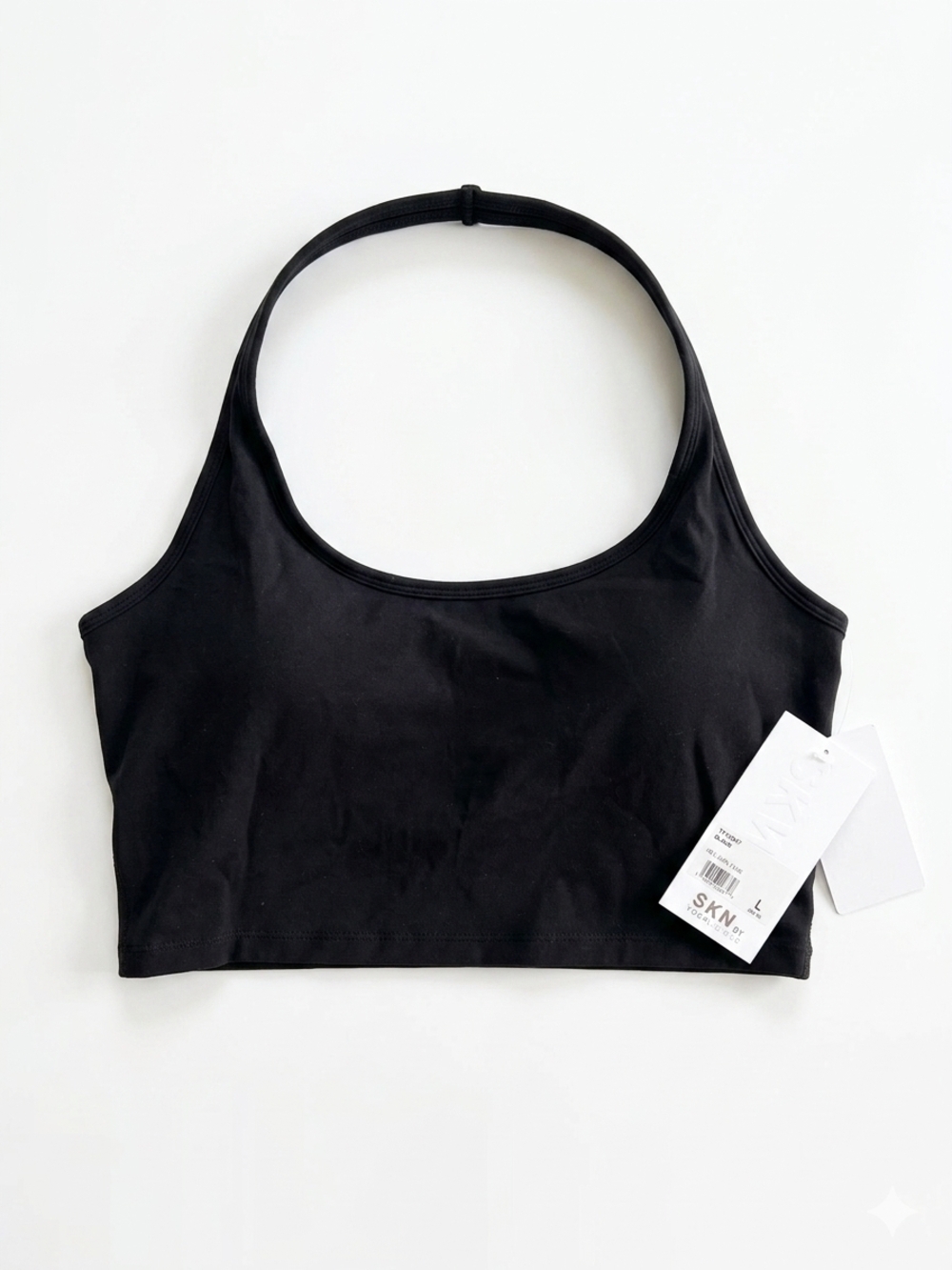NWT SKN by Yogalicious Jada Halter Tank Top Size Large Black